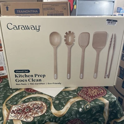 Caraway Wooden Utensil Set - 5 Piece Cooking Utensil Set - Image 1 of 4