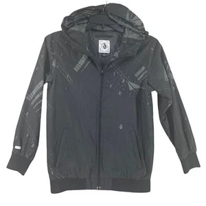 Volcom Jacket Youth Large V Line Hooded Black Grey - Picture 1 of 13