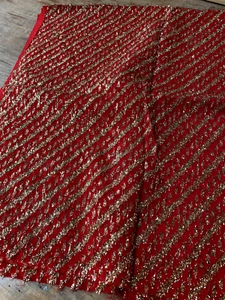 VintageRed & Gold Textured Fabric Piece 1.86 M long x 101 cm wide - Picture 1 of 7