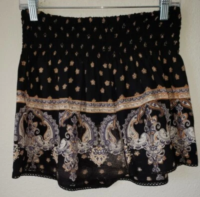 Pantalones Cortos Angie Boho Flotador Cintura Elástica Cintura Alta Talla Grande Foto 1 de 4