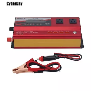 3000W Car Solar Power Inverter US Input DC 12V/24V to AC 110V with Flowing Light - Picture 1 of 6