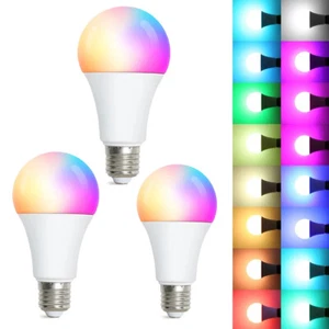 Stepless Dimming RGB LED Light Bulb 7W 9W 12W E27 Globe Lamp 165V-265V for Home - Picture 1 of 4