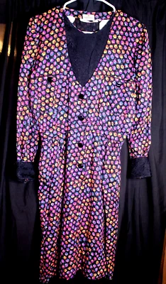 Valentino Boutique Vintage Sz. 10 Colorful Floral SILK Women's Dress w/ pockets! - Image 1 of 4