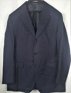 Loro Piana Trusinni Mens Sz 58 Three Button Wool Sport Coat Navy Blue Pinstripe - Picture 1 of 12