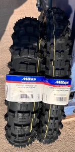 MITAS Terra Force EF 140-18 & 21 Yellow stripe(FIM+ROAD LEGAL) Enduro TYRE COMBO - Picture 1 of 6