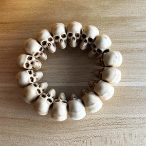 16 Pcs Plastic Skull Beads Realistic Skeleton for DIY Crafts Bracelets Jewelry - Picture 1 of 7