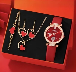 Dainty Quartz Watch & Jewelry Set With Gift Box - Picture 1 of 4