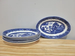 Johnson Brothers Blue Willow Relish / Gravy Underplates - Set of 2 - Picture 1 of 5