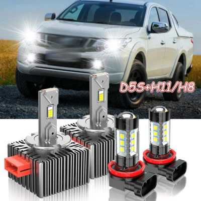 D5S LED/HID Headlight Bulbs Hi/Lo H8/H16 Fog Light For MITSUBISHI L200 2016-2019 - Image 1 of 4