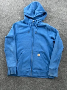 Carhartt Relaxed Fit Women's Blue Large Zip Up Hooded Jacket - Picture 1 of 6
