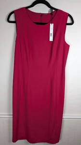 NWT Elle Tahari Women's Red Sleeveless Midi Sheath Dress Size 10 Office Chic - Picture 1 of 12