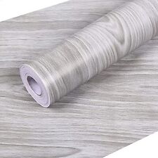 Grey Wood Grain Contact Paper 17.7 X 355 Inches Wallpaper PVC Self Adhesive Pee