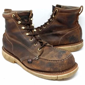 *READ* Thorogood Brown Leather 6” Moc Safety Steel Toe Work Boots Men’s 11.5 EE - Picture 1 of 15