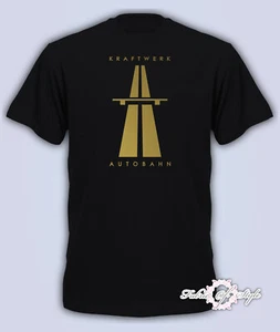 Camiseta para hombre KRAFTWERK Tribute AUTOBAHN RETRO TECHNO negra dorada - Imagen 1 de 1