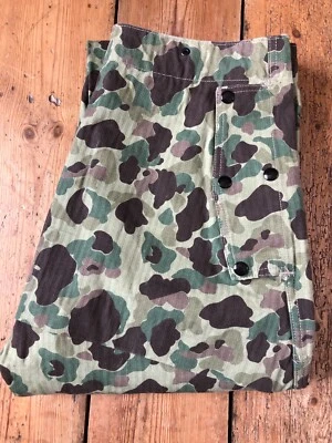 USMC P44 WW2 HBT Frogskin Camouflage Reversible Trousers Size 34 P-1944 Repro - Image 1 of 4