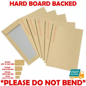 More details for please do not bend hard card board backed envelopes brown manilla c6 c5 a5 a4 a3