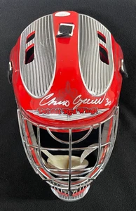 Máscara de portero de Chris Osgood firmada y doble inscripción de Detroit alas rojas JSA certificado de autenticidad - Imagen 1 de 7