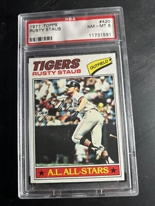 1977 Topps #420 Rusty Staub All Star PSA 8 Detroit Tigers - Picture 1 of 2