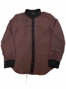 Metaphor Shirt Womens Small Red Black Button up Geometrical Sheer Blouse Top - Picture 1 of 10