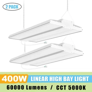2Pack 400W LED Linear High Bay Shop Light Fixture 2.2FT Hanging Shop Area Lights - Picture 1 of 13