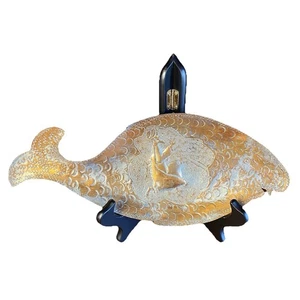 Pesce in rame inciso vintage uomo santo appeso decorazione parete made in Israel 12" - Foto 1 di 10