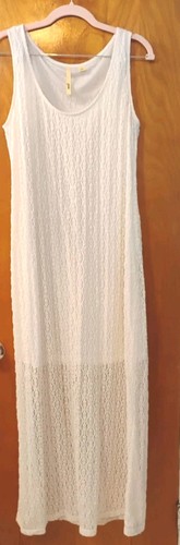 OFF WHITE Abito donna romantico pizzo spiaggia costa casual matrimonio L