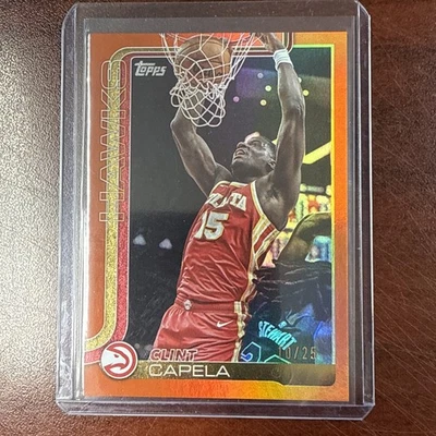 2025 Topps #63 Clint Capela Orange Foil /25 - Hawks - Image 1 of 3