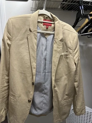 GUESS Men's Maroon Velvet One-Button Blazer Jacket Size L - Image 1 of 2