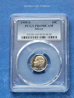 1999-S SILVER PROOF ROOSEVELT DIME 10C *PCGS PR69DCAM* BEAUTIFUL EYE APPEAL!! 👀 - Image 1 of 4