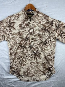 Vintage Ralph Lauren Shirt Men Large Boy Scout Hawaiian Aloha Beach Button Down - Picture 1 of 12