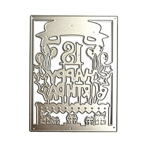 Metal Cutting Dies Rectangle BHappy Birthday 18 Mold for DIY Scrapbooking - Picture 1 of 6