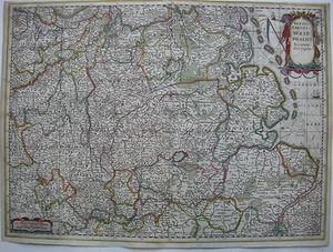 Totius Circuli Westphalici Westfalen kolor Orig Kupferstichkarte Hondius 1630 - Bild 1 von 6