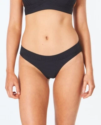 Pantalones de bikini Rip Curl L10047 para mujer negros premium surf completos talla mediana Foto 1 de 3