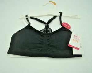 Maidenform Girls' 2pk Sz Small Seamfree Padded Crop Bralette Black & White NWT - Picture 1 of 6