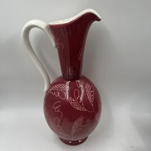 Vintage German Bavaria Porcelain Floral Pitcher MCM Antique Numbered - Picture 1 of 9