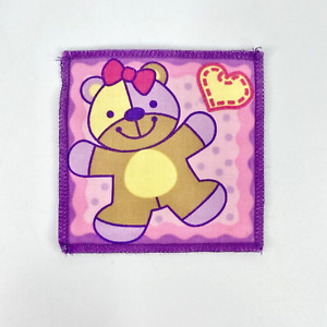 Fisher Price Loving Family Dollhouse Nursery Blanket Teddy Bear Pink Purple Baby