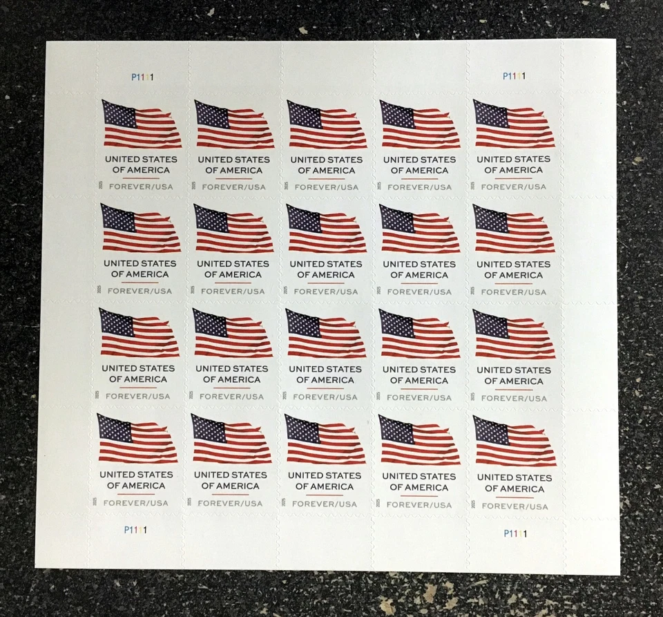 2025USA Forever U.S. Flag - Sheet of 20  Mint  postage - Image 1 of 1