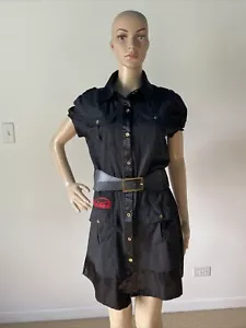 Red Liners Chicago Motorrad Gang Butter schwarz Gürtel Baumwolle Kleid bestickt - Bild 1 von 12