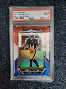 2022 PANINI PRIZM RED WHITE BLUE #329 GEORGE PICKENS ROOKIE FOOTBALL CARD PSA 9! - Picture 1 of 2
