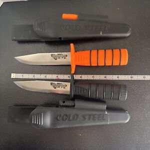 2 Survival Edge 5 In Blade Lightweight Knives In Plastic Sheath 