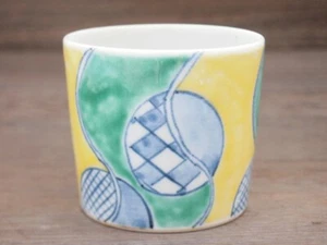 Kutani yaki Sobachoko Cup Bowl Handpaint Overglaze enamel Hinerii Marumon Japan - Picture 1 of 2
