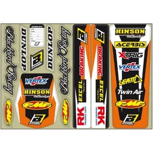 KIT GRAFICHE ADESIVI BLACKBIRD CRYSTALL KTM EXC EXC F SXF UNIVERSALI ARANCIONE - Picture 1 of 1