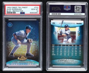 1999 Topps Finest Team Blue Refractor /150 Alex Rodriguez #TF5 PSA 10 GEM MT