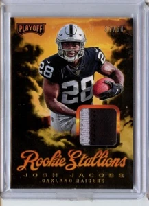 Josh Jacobs 2019 Panini Playoff Rookie Stallions Relic 37/50 #RS-6 Raiders - Picture 1 of 2