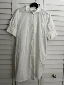 Old Navy Shirt Dress Womens Large White Short Sleeve Minimal Basic Pockets - Picture 1 of 1