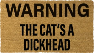 Badass Door Mats Coir Funny Novelty Gift Internal Cats D**khead - Picture 1 of 2
