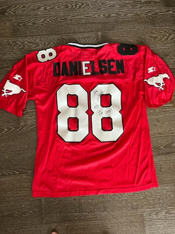 VTG Calgary Stampeders Vince Danielson #88 CFL Starter Jersey XL autographed SEE Cover