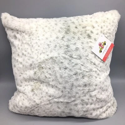 x2 Juego de Almohadas Cynthia Rowley Gris Leopardo de las Nieves Piel Sintética Relleno de Plumas 20" Foto 1 de 4