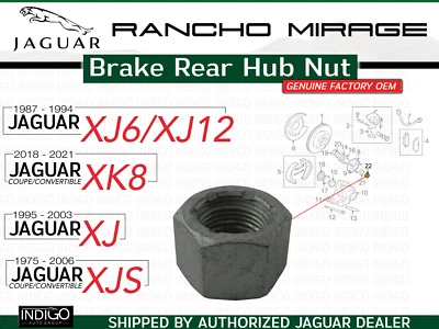 JAGUAR OEM 95-03 XJ6 XJ8  97-06 XK8 92-96 XJS Brake Rear Hub Nut JZN100035 - Image 1 of 4