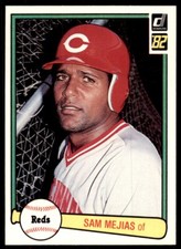 1982 Donruss Baseball Card Sam Mejias Cincinnati Reds #295